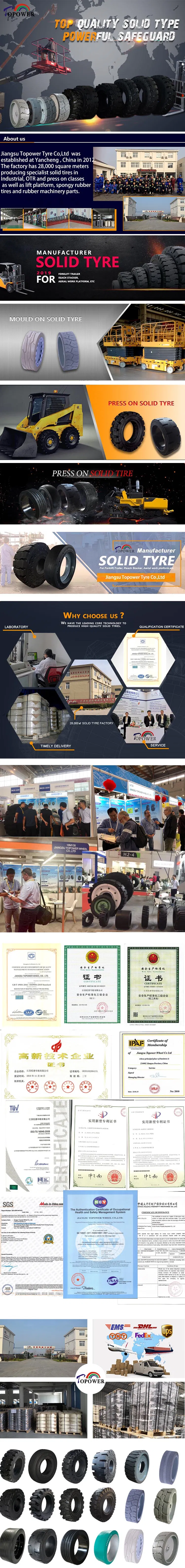 Good Chunking and Cut Resistance Properties Solid Rubber Tire Tyre for Forklifts Trailers Loaders Boom Lifts Scissor Lifts Reach Stacker