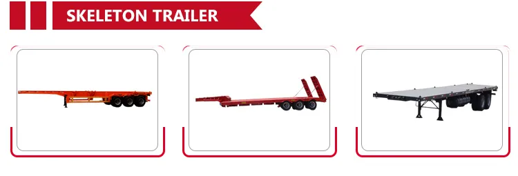 3 Axle 40FT Container Skeleton Truck Semi Trailer