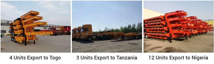 Road Facility Equipment Transportation Multi Axles Hydraulic 40FT 80 Tons Used Low Bed Semi Trailers