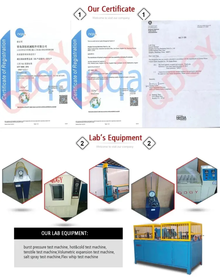 Aftermarket DOT Approved SAE J1401 Fmvss 106 Car Custom Brake Hose Kits