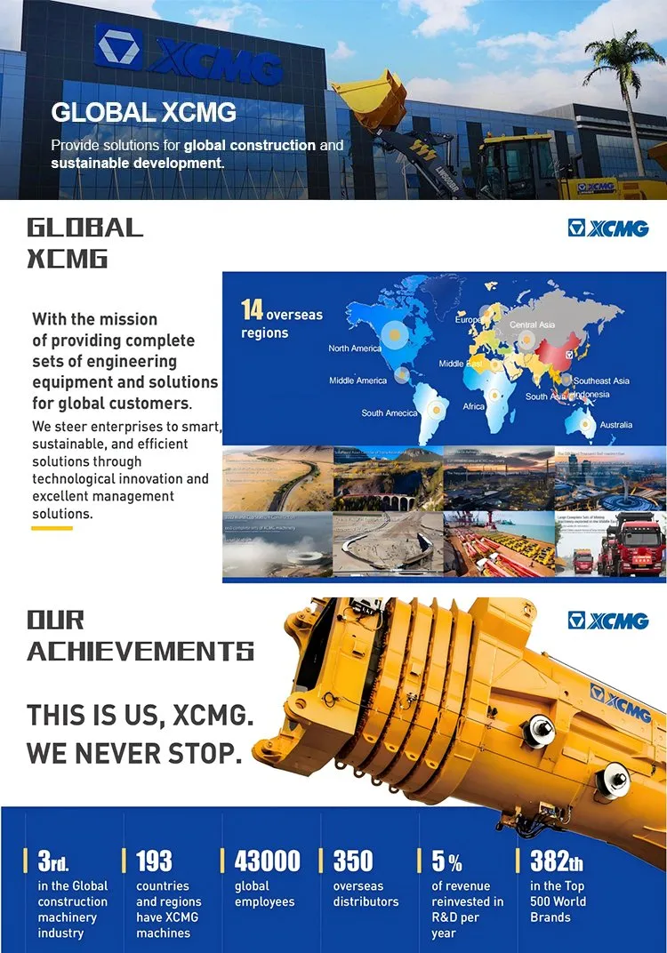 XCMG Official Second Hand Hydraulic Mobile Crawler Crane 50 / 150 / 250 / 300 / 650 / 800 / 1250 / Ton Used Telescopic Boom Crawler Crane Price for Sale