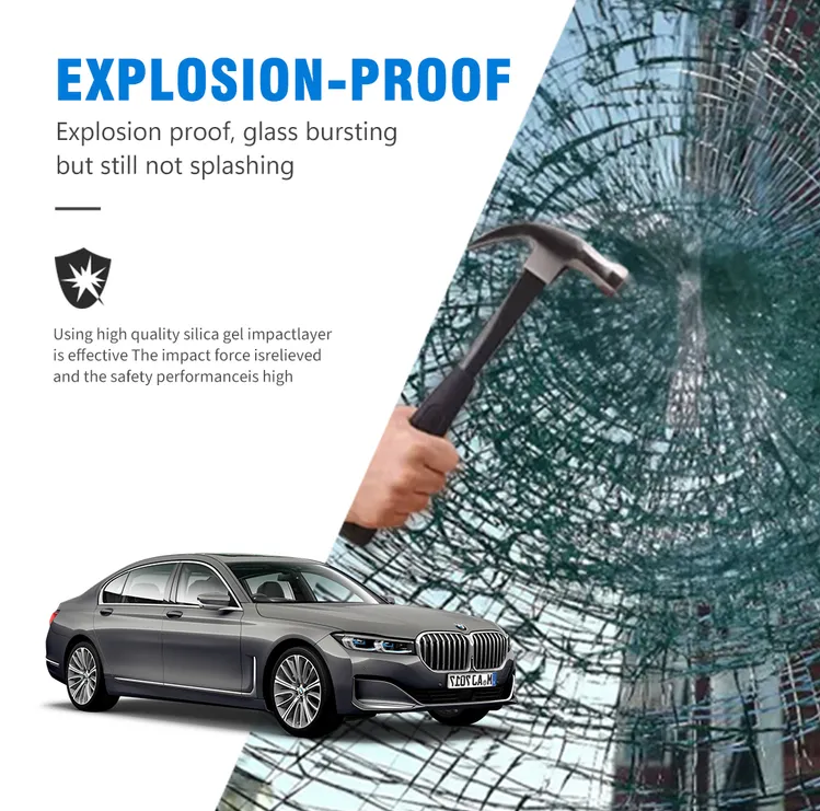 Beikaer Car Window Glass Tint Film Anti Scratch Red Purple Color Chameleon Windshield Tint Film